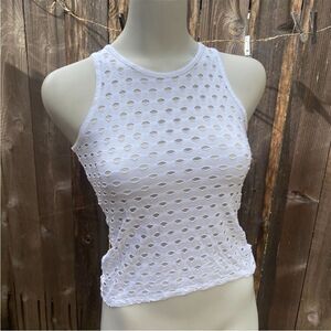 Twenty White Sleeveless Eyelet Top size XS